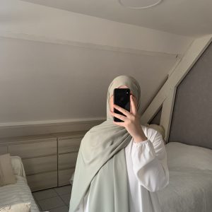 Voile En Soie De Médine - Vert Eau