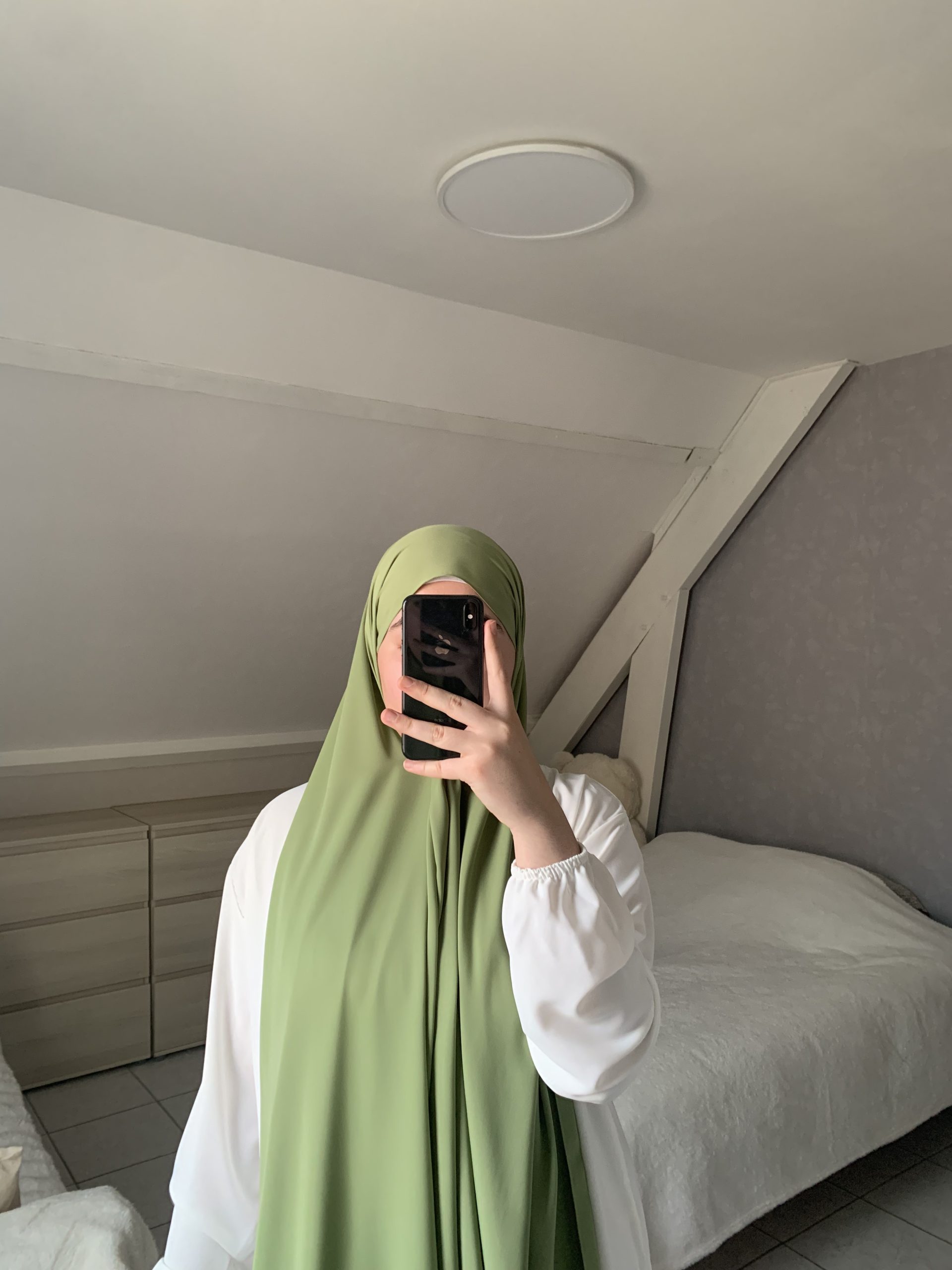 Voile En Soie De Médine - Vert Pistache – Image 3