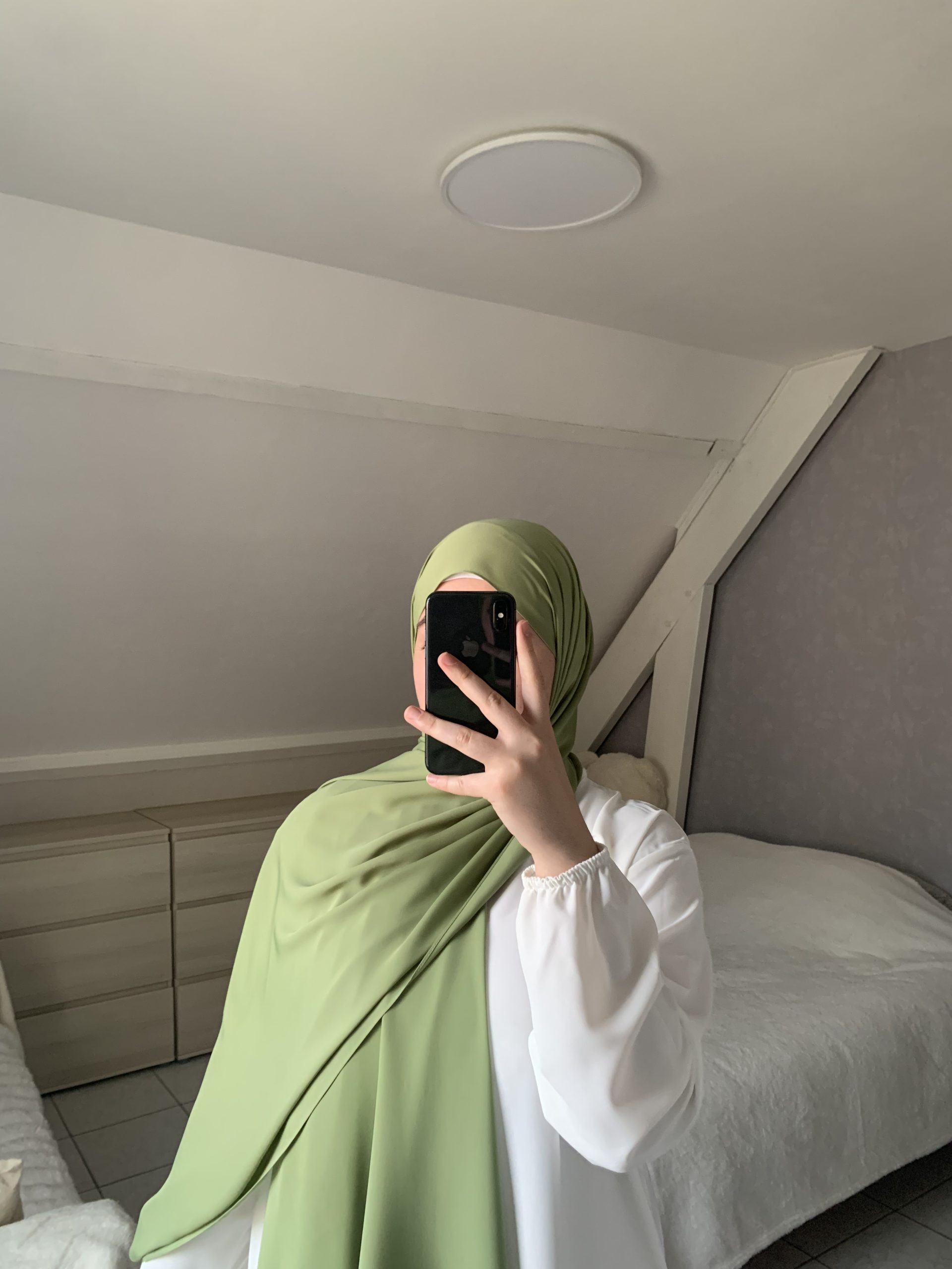 Voile En Soie De Médine - Vert Pistache
