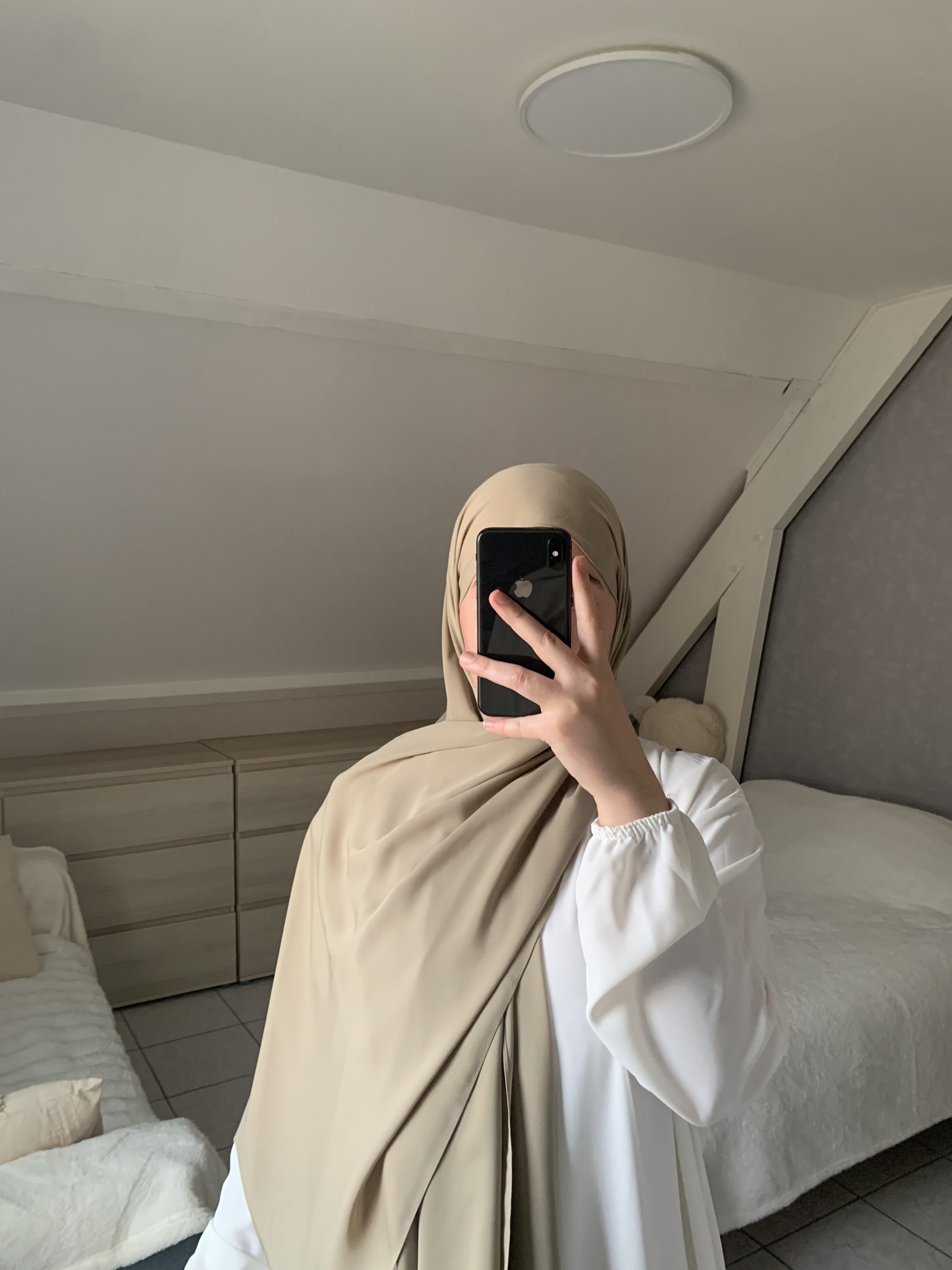 Voile En Soie De Médine - Beige Sable