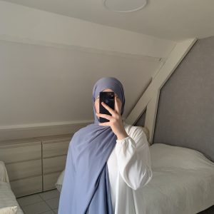 Voile En Soie De Médine - Bleu Ardoise