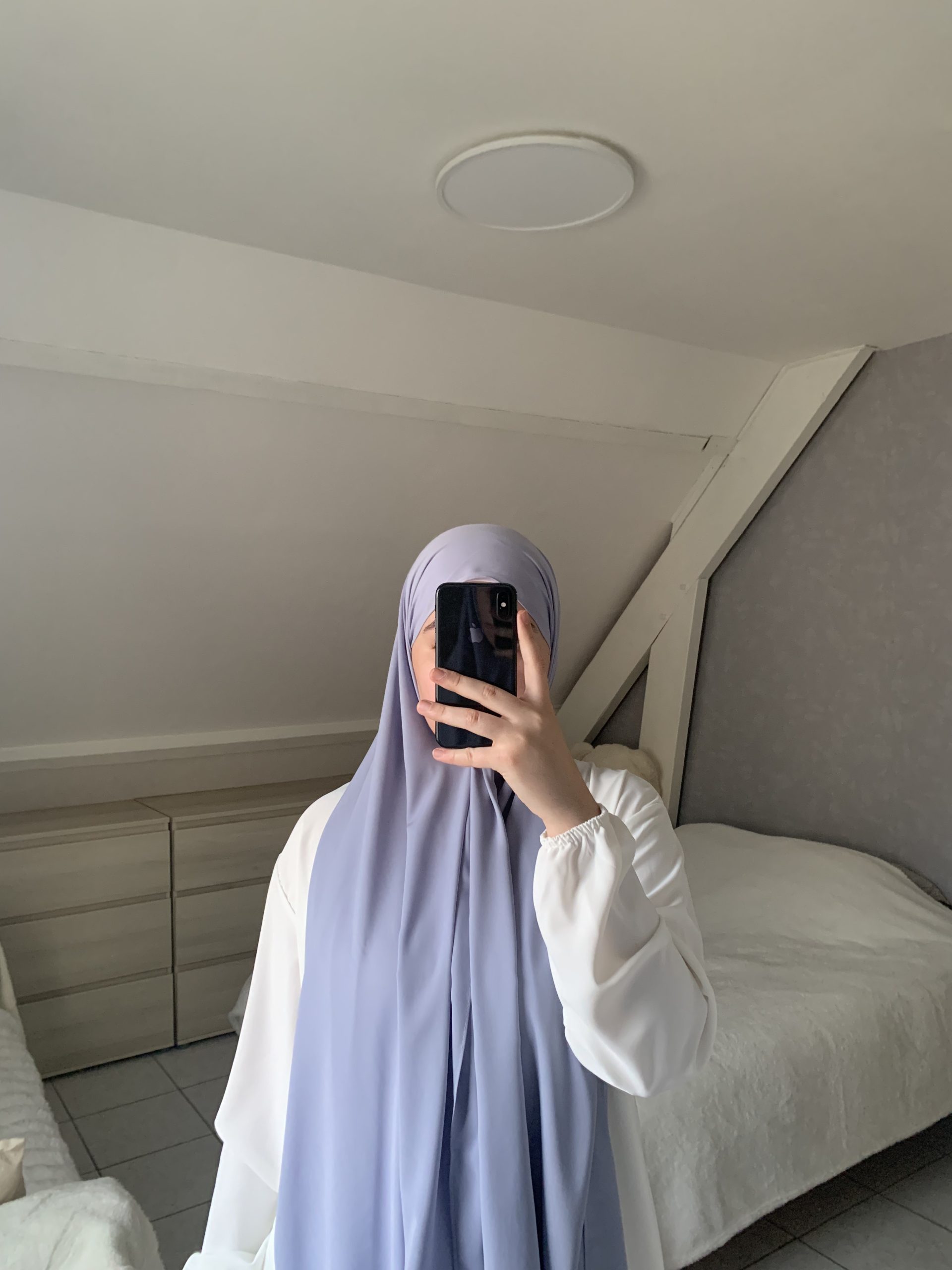 Voile En Soie De Médine - Bleu Bleuet – Image 3