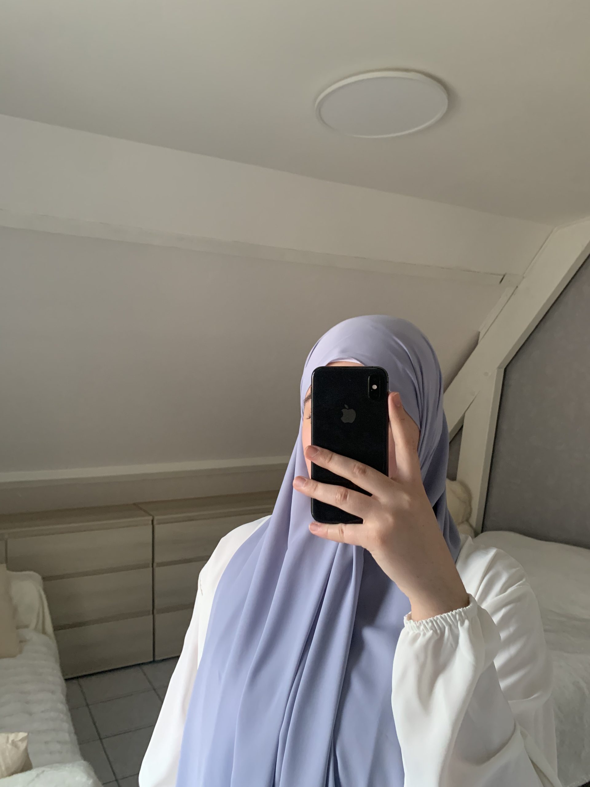 Voile En Soie De Médine - Bleu Bleuet – Image 4