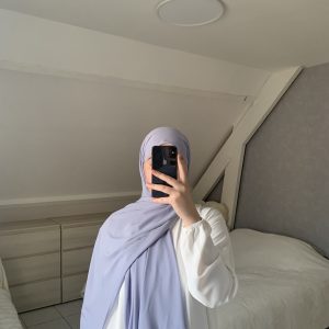 Voile En Soie De Médine - Bleu Bleuet