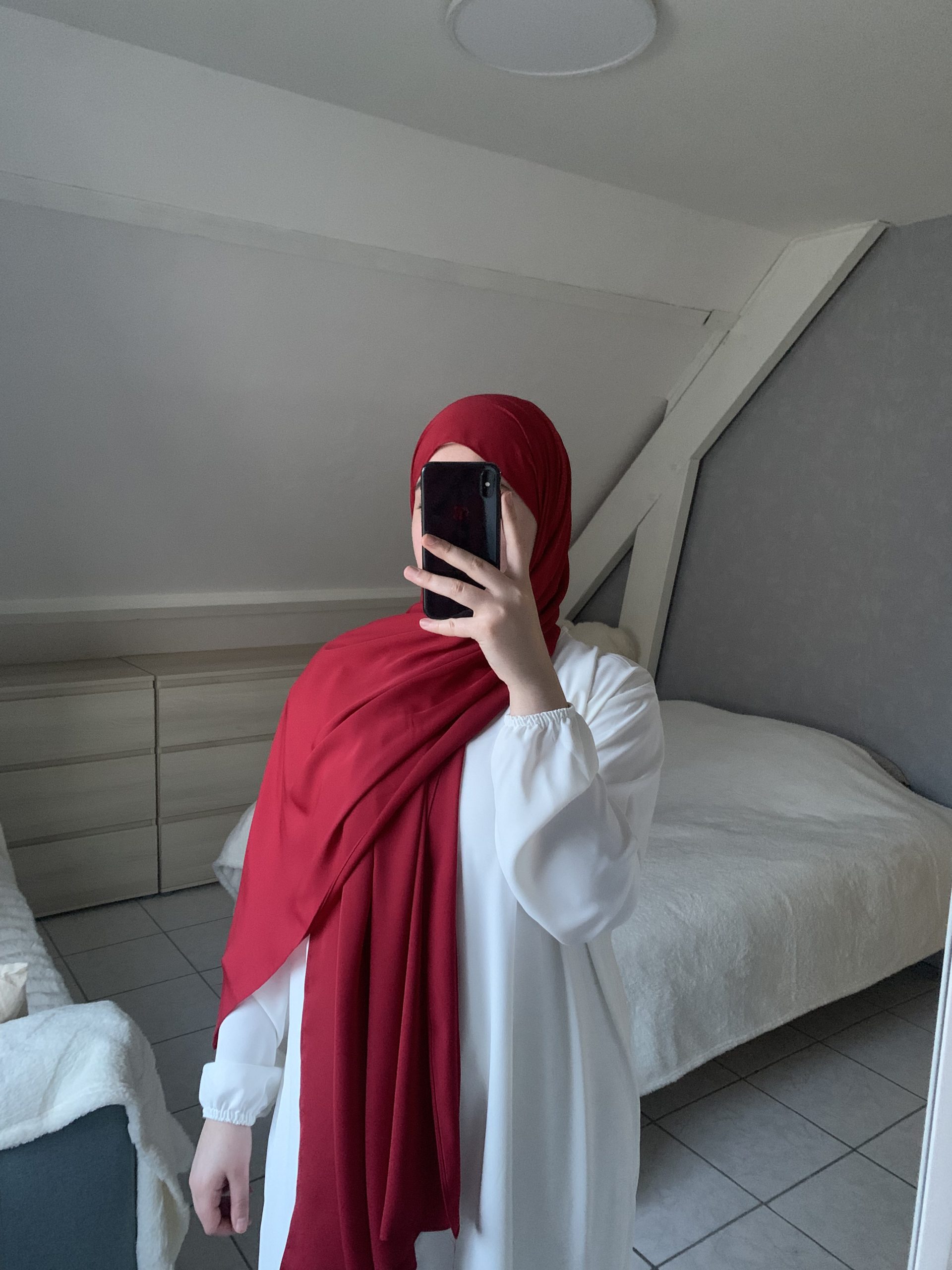 Voile En Soie De Médine - Cerise