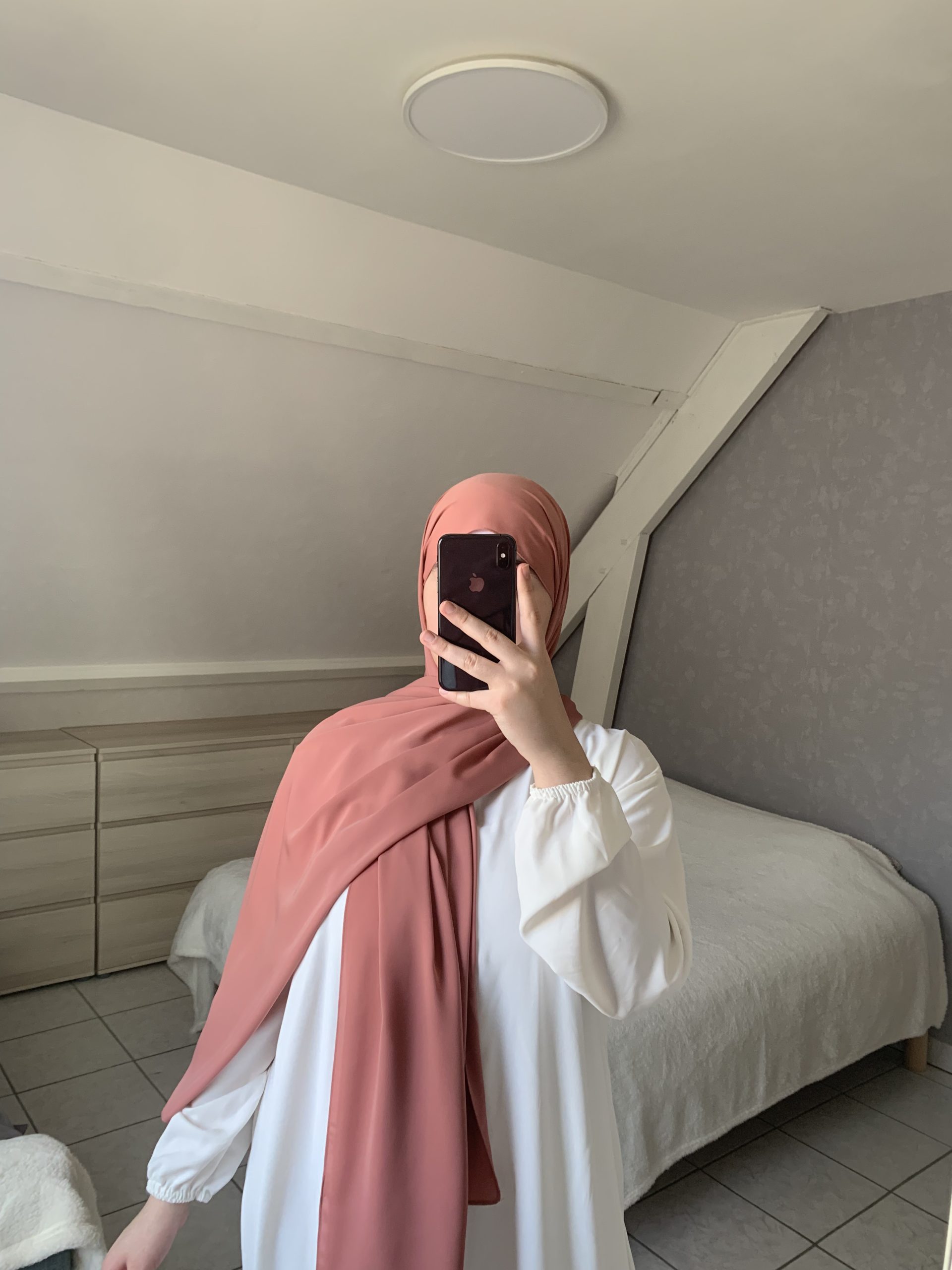 Voile En Soie De Médine - Papaye