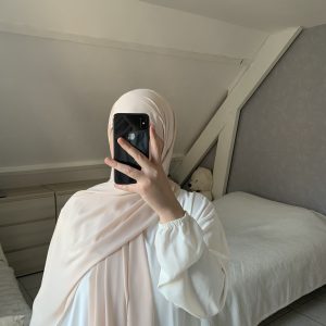 Voile En Soie De Médine - Beige Rosé