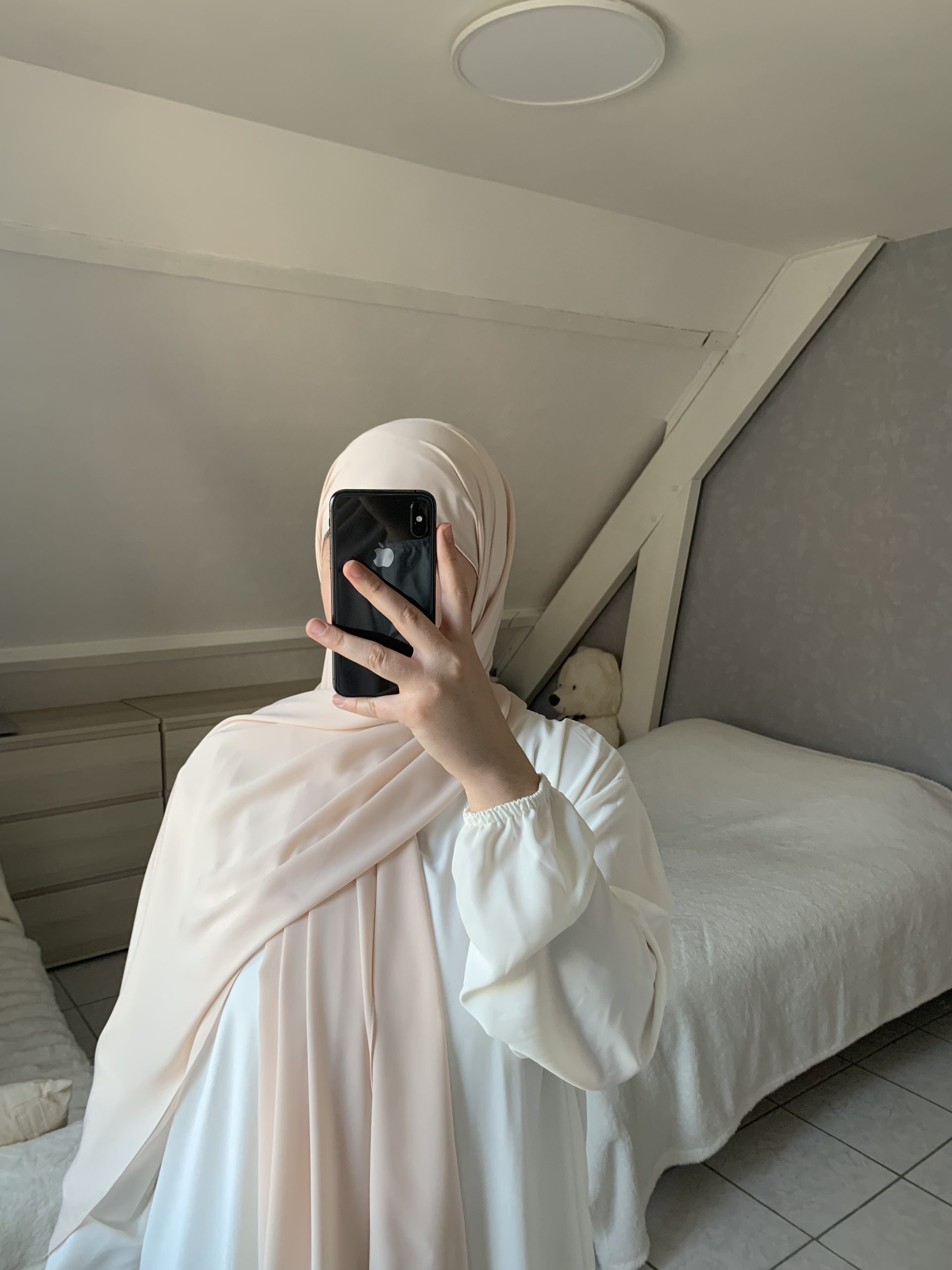 Voile En Soie De Médine - Beige Rosé