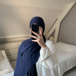 Voile En Soie De Médine - Bleu Marine Foncé