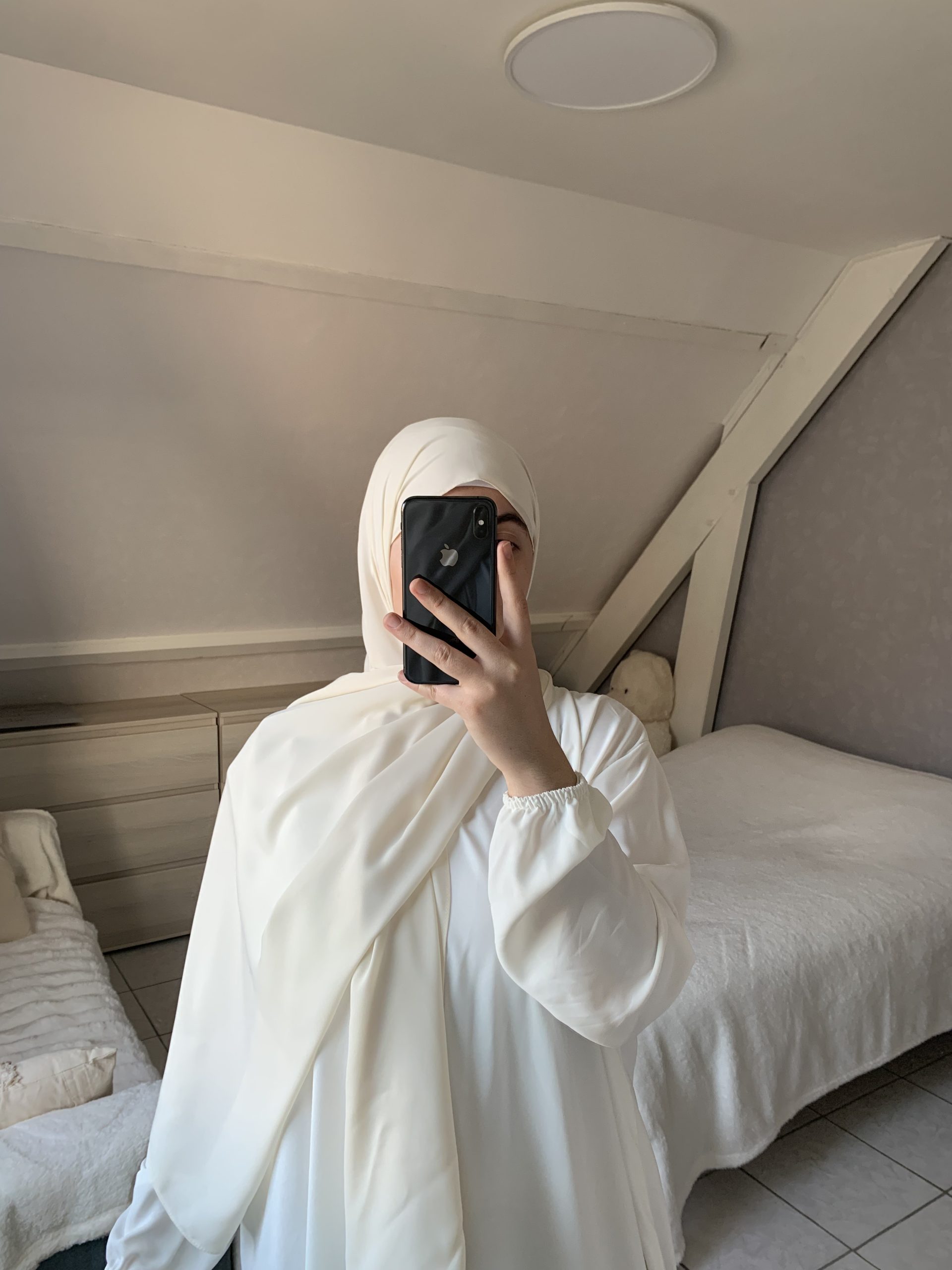 Voile En Soie De Médine - Blanc Cassé – Image 3